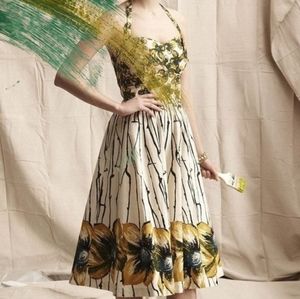 Anthropologie Burgeoning Hypericum Flare Dress